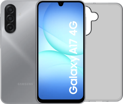 Samsung Galaxy A17 - Blauw - 128 GB - 4G + BlueBuilt Back Cover Transparant