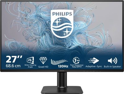 Philips 2000 Series Monitor 27E2N2500/00 - Zwart - 27" - Quad HD