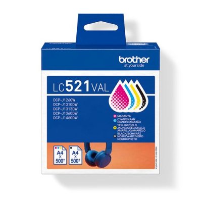 Brother Cartridge LC521VAL - Cyaan - 4 stuks