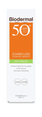 Biodermal Zonnefluïde Gezicht Matterend - SPF50+ - 40 ml