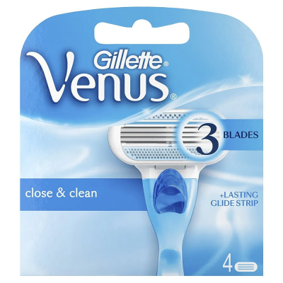 Gillette Venus Close & Clean Scheermesjes - 4 stuks
