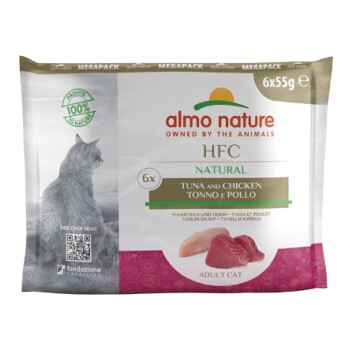 Almo Nature HFC Natural Kattennat - Tonijn en kip - 55 g - 6 stuks