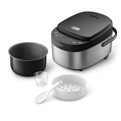Philips 3000 Series Minirijstkoker HD3093/80 - Zwart/Zilver - 0,85 L