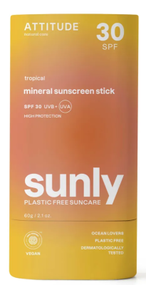 Attitude Sunly Tropical Sunscreen Stick - SPF30 - 60 g