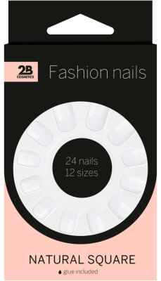 2B Fashion Nails Natural Square - 24 stuks