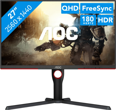 AOC Gaming Monitor Q27G3XMN/BK - Zwart - 27" - QHD Mini LED 180 Hz