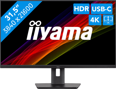 iiyama ProLite Monitor XB3294UHSCP-B1 - Zwart - 31,5" - 4K UHD