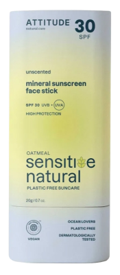 Attitude Sensitive Natural Sunscreen Face Stick - SPF30 - 20 g
