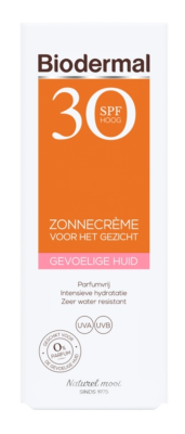 Biodermal Gevoelige Huid Zonnecrème Gezicht - SPF30 - 50 ml