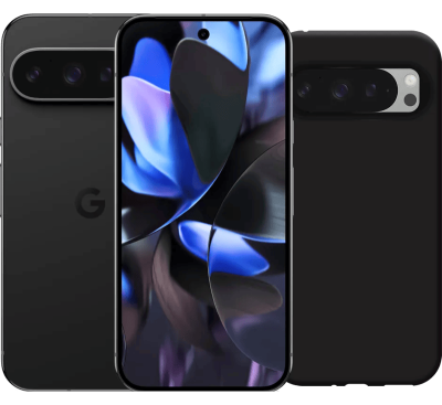 Google Pixel 9 Pro - Zwart - 128 GB - 5 G + Just in Case Soft Design Back Cover Zwart