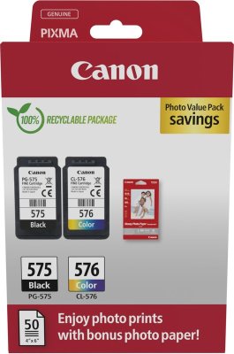 Canon Cartridge PG-575 / CL-576 - Cyaan / Zwart + Fotopapier