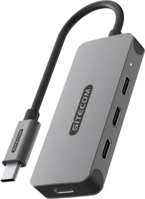 Sitecom USB-C naar USB-C Hub - Grijs