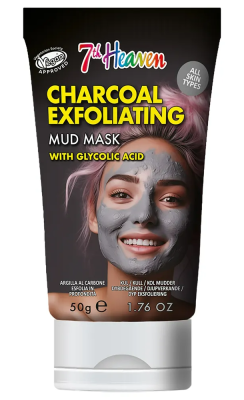 7th Heaven Charcoal Exfolierende Kleimasker met Glycolzuur - 50 g