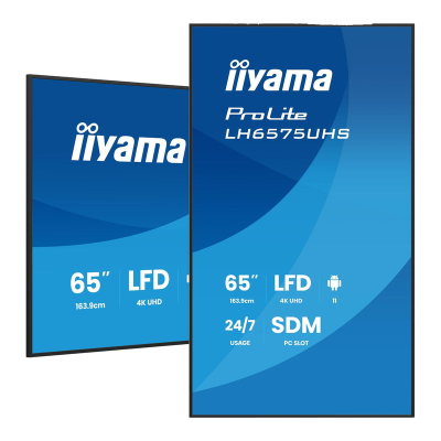iiyama ProLite Monitor LH6575UHS-B2AG - Zwart - 65" - Digital Signage, Android