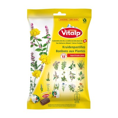 Vitalp Kruidenpastilles Original Suikervrij - 75 g
