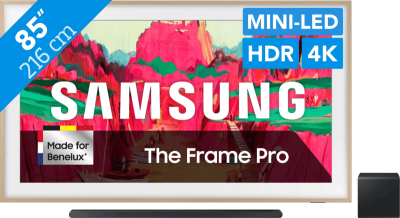 Samsung The Frame Pro LS03FW (2025) - 85" + Samsung HW-S800D Zwart (2024)