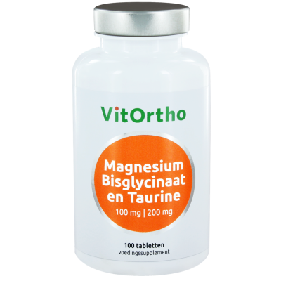VitOrtho Magnesium Bisglycinaat en Taurine 100mg - 100 tabletten