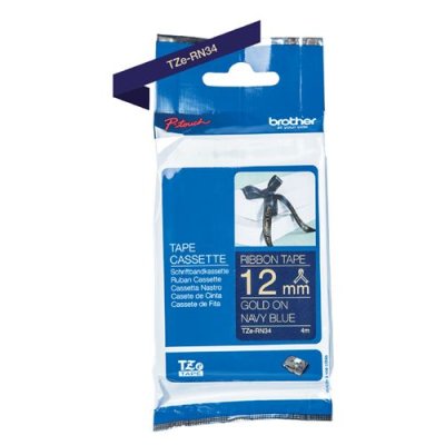 Brother Labeltape TZe-RN34 - Goud / Marineblauw