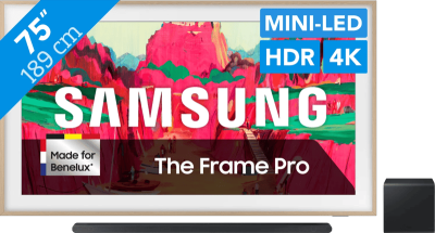 Samsung The Frame Pro LS03FW (2025) - 75" + Samsung HW-S800D Zwart (2024)