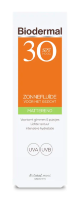Biodermal Zonnefluïde Gezicht Matterend - SPF30 - 40 ml