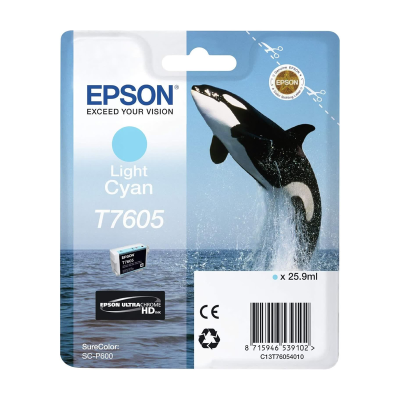 Epson UltraChrome Inktcartridge T7605 - Licht Cyaan