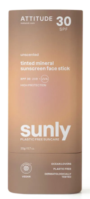 Attitude Sunly Tinted Sunscreen Face Stick - SPF30 - 20 g