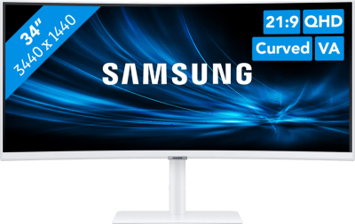Samsung ViewFinity S6 Monitor LS34C650TAUXEN - Wit - 34" - Curved