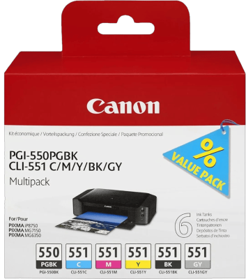Canon Cartridge PGI-550/CLI-551 - Combo Pack - 6 stuks